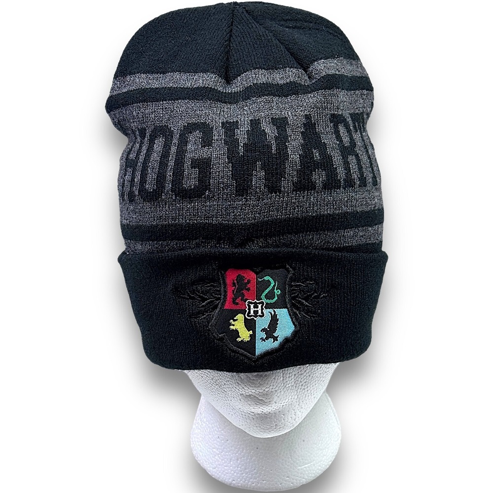 Harry‎ Potter Beanie Hat Cap Boys One Size Black Gray Hogwarts TV Movie Youth